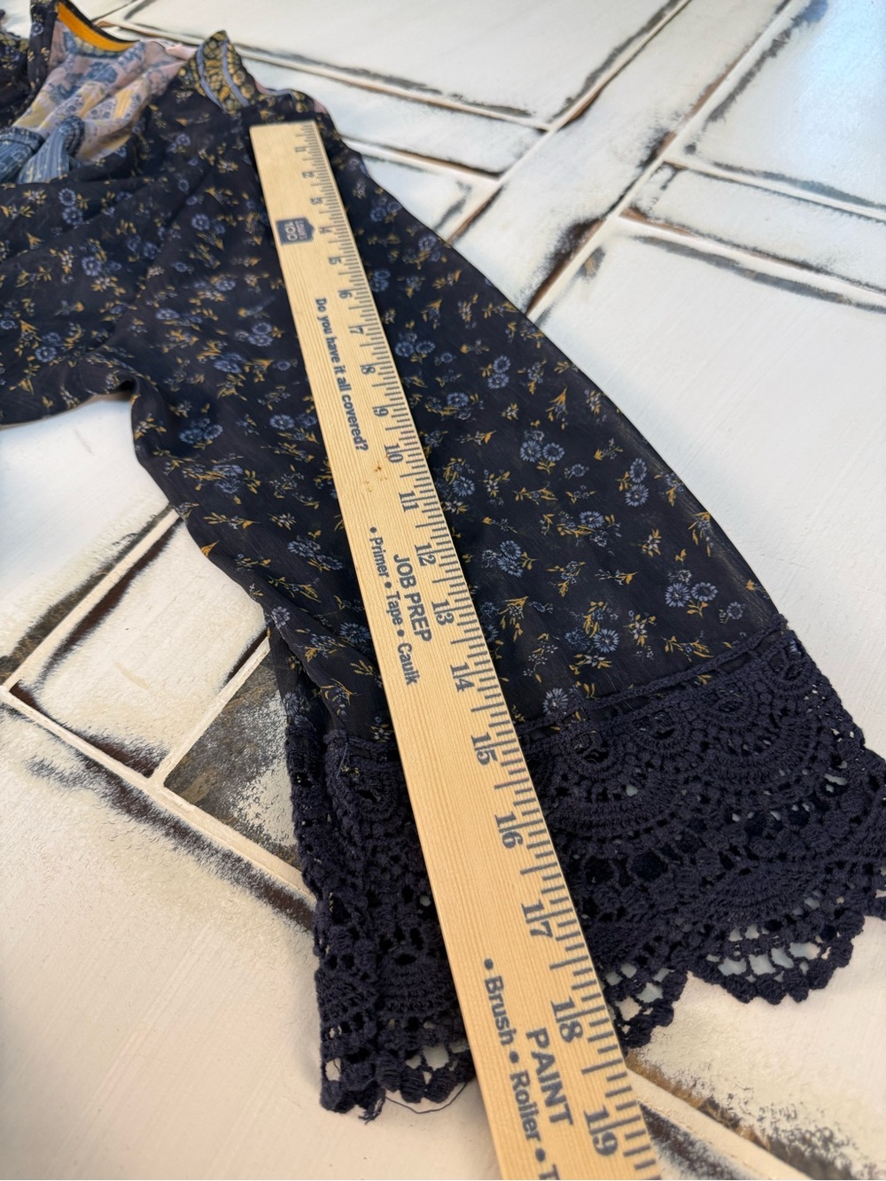 Jolt boho floral crochet-trim kimono, size Medium - Picture 11 of 16